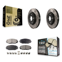 Charger l'image dans la galerie, Front Drilled Slot Brake Rotors Ceramic Pad Kit For Toyota RAV4 Scion xB Prius V