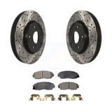 Front Drilled Slot Brake Rotor & Ceramic Pad Kit For Honda CR-V Acura RDX Accord