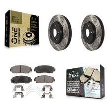 Charger l'image dans la galerie, Front Drilled Slot Brake Rotor &amp; Ceramic Pad Kit For Honda CR-V Crosstour Accord