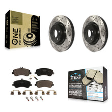 Charger l'image dans la galerie, Front Drilled Slot Brake Rotor &amp; Ceramic Pad Kit For Mercedes-Benz GLK350 GLK250