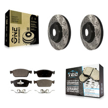 Load image into Gallery viewer, Front Coated Drilled Slotted Disc Brake Rotors Ceramic Pad Kit For Ford Focus ST