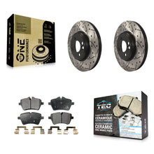 Charger l'image dans la galerie, Front Drilled Slot Disc Brake Rotor &amp; Ceramic Pad Kit For Mini Cooper Countryman