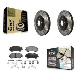 Front Coated Drill Slot Disc Brake Rotors Ceramic Pad Kit For Nissan Sentra Juke