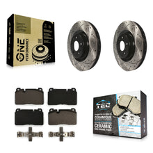 Load image into Gallery viewer, Front Coated Drilled Slotted Disc Brake Rotors And Ceramic Pads Kit For Audi Q5