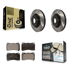 Load image into Gallery viewer, Front Coat Drill Slot Disc Brake Rotor Ceramic Pad Kit For Hyundai Genesis Coupe