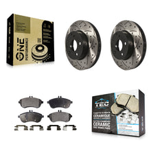 Load image into Gallery viewer, Front Drilled Slot Brake Rotors Ceramic Pad Kit For Mercedes-Benz C300 C250 C230