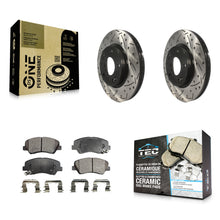 Charger l'image dans la galerie, Front Drilled Slot Brake Rotors Ceramic Pad Kit For Hyundai Elantra Kia Forte GT
