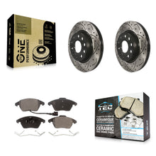 Charger l'image dans la galerie, Front Drill Slot Brake Rotors Ceramic Pad Kit For Volkswagen GTI Audi A3 Quattro