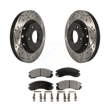 Charger l&#39;image dans la galerie, Front Coated Drilled Slot Disc Brake Rotor Ceramic Pad Kit For Mitsubishi Lancer