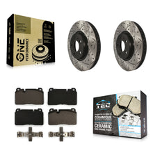 Load image into Gallery viewer, Front Coated Drilled Slotted Disc Brake Rotors And Ceramic Pads Kit For Audi Q5