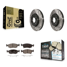 Load image into Gallery viewer, Front Coated Drilled Slotted Disc Brake Rotors And Ceramic Pads Kit For Fiat 500