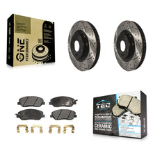 Charger l'image dans la galerie, Front Drilled Slot Disc Brake Rotor Ceramic Pad Kit For Hyundai Santa Fe XL 3.3L