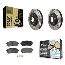 Load image into Gallery viewer, Front Coated Drilled Slotted Disc Brake Rotors And Ceramic Pads Kit For Mazda 6