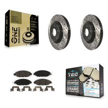 Charger l'image dans la galerie, Front Drilled Slot Brake Rotor Ceramic Pad Kit For Nissan Pathfinder Murano QX60