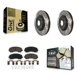 Front Coat Drill Slot Disc Brake Rotor Ceramic Pad Kit For INFINITI Q50 QX50 Q60