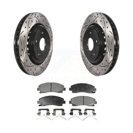[Front] 2015-2020 Acura TLX Performance Drilled & Slotted Brake Rotor & Ceramic Pads Kit For Max Braking