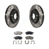 Front Coated Drilled Slotted Disc Brake Rotors Ceramic Pad Kit For Nissan Sentra