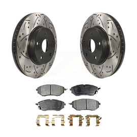[Front] 2015 Subaru Legacy 2.5L Performance Drilled & Slotted Brake Rotor & Ceramic Pads Kit For Max Braking