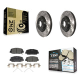 Front Drilled Slot Brake Rotors Ceramic Pad Kit For Honda Civic Accord Acura ILX
