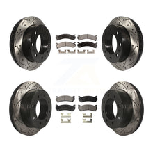 Charger l'image dans la galerie, Front Rear Drilled Slot Brake Rotor Ceramic Pad Kit For Chevrolet Silverado 2500