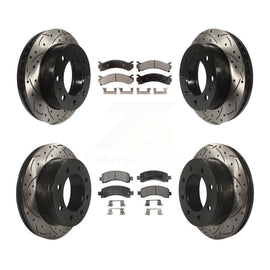Front Rear Drill Slot Brake Rotor Ceramic Pad Kit For Chevrolet Express 2500 GMC