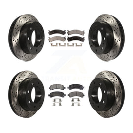 Front Rear Drill Slot Brake Rotor Ceramic Pad Kit For Chevrolet Express 2500 GMC