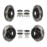 Front Rear Drilled Slot Brake Rotor Ceramic Pad Kit For Chevrolet Tahoe GMC 1500