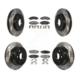 Front Rear Drilled Slot Brake Rotor Ceramic Pad Kit For Chevrolet Tahoe GMC 1500