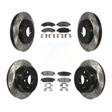 Front Rear Drilled Slot Brake Rotor Ceramic Pad Kit For Chevrolet Silverado 1500