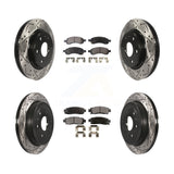 Front Rear Drilled Slot Brake Rotor & Ceramic Pad Kit For Chevrolet Traverse GMC