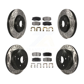 Front Rear Drill Slot Disc Brake Rotor Ceramic Pad Kit For Chevrolet Equinox GMC