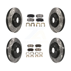 Front Rear Drilled Slot Brake Rotors Ceramic Pad Kit For Chevrolet Malibu Impala