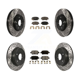 Front Rear Coat Drill Slot Disc Brake Rotors Ceramic Pad Kit For Chevrolet Cruze