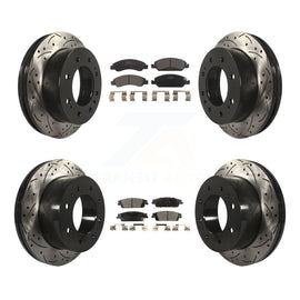 Front Rear Drilled Slot Disc Brake Rotors Ceramic Pad Kit For Chevrolet Suburban