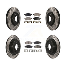 Charger l&#39;image dans la galerie, [Front+Rear] 2012-2013 Buick Verano Performance Drilled &amp; Slotted Brake Rotor &amp; Ceramic Pads Kit For Max Braking