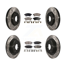 [Front+Rear] 2012-2013 Buick Verano Performance Drilled & Slotted Brake Rotor & Ceramic Pads Kit For Max Braking