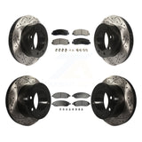Front Rear Drill Slot Disc Brake Rotor Ceramic Pad Kit For Ford F-250 Super Duty
