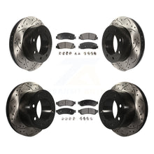 Load image into Gallery viewer, Front Rear Drill Slot Brake Rotors Ceramic Pad Kit For Ford F-250 Super Duty 4WD
