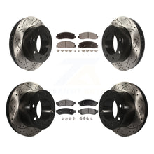 Charger l'image dans la galerie, Front Rear Drill Slot Brake Rotors Ceramic Pad Kit For Ford F-250 Super Duty 4WD