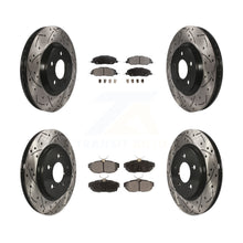 Charger l'image dans la galerie, Front Rear Coated Drilled Slot Disc Brake Rotor Ceramic Pad Kit For Ford Mustang
