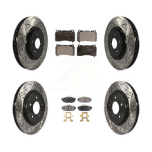 Load image into Gallery viewer, Front Rear Coated Drilled Slot Disc Brake Rotor Ceramic Pad Kit For Ford Mustang