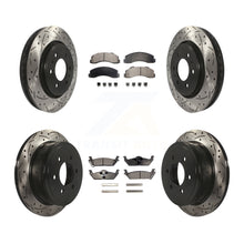 Charger l'image dans la galerie, Front Rear Coated Drilled Slot Disc Brake Rotor &amp; Ceramic Pad Kit For Ford F-150