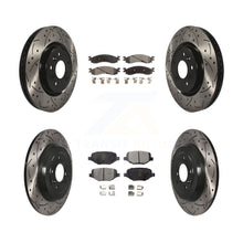 Charger l'image dans la galerie, [Front+Rear] 10-12 Ford Taurus SHO Performance Drilled &amp; Slotted Brake Rotor &amp; Ceramic Pads Kit For Max Braking