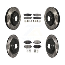 Load image into Gallery viewer, [Front+Rear] 2009-2010 Lincoln MKS Performance Drilled &amp; Slotted Brake Rotor &amp; Ceramic Pads Kit For Max Braking