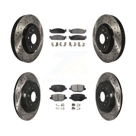 [Front+Rear] 2009-2010 Lincoln MKS Performance Drilled & Slotted Brake Rotor & Ceramic Pads Kit For Max Braking