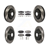 Front Rear Drill Slot Brake Rotors Ceramic Pad Kit For Ford Explorer Taurus Flex