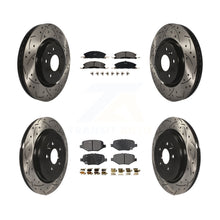 Load image into Gallery viewer, [Front+Rear] 2013 Ford Explorer Sport Performance Drilled &amp; Slotted Brake Rotor &amp; Ceramic Pads Kit For Max Braking
