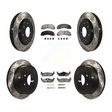 Charger l'image dans la galerie, Front Rear Coated Drilled Slot Disc Brake Rotor &amp; Ceramic Pad Kit For Ford F-150