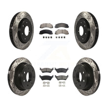 Charger l'image dans la galerie, Front Rear Coated Drilled Slot Disc Brake Rotor &amp; Ceramic Pad Kit For Ford F-150