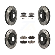 Charger l'image dans la galerie, Front Rear Coated Drilled Slot Disc Brake Rotor Ceramic Pad Kit For Ford Mustang